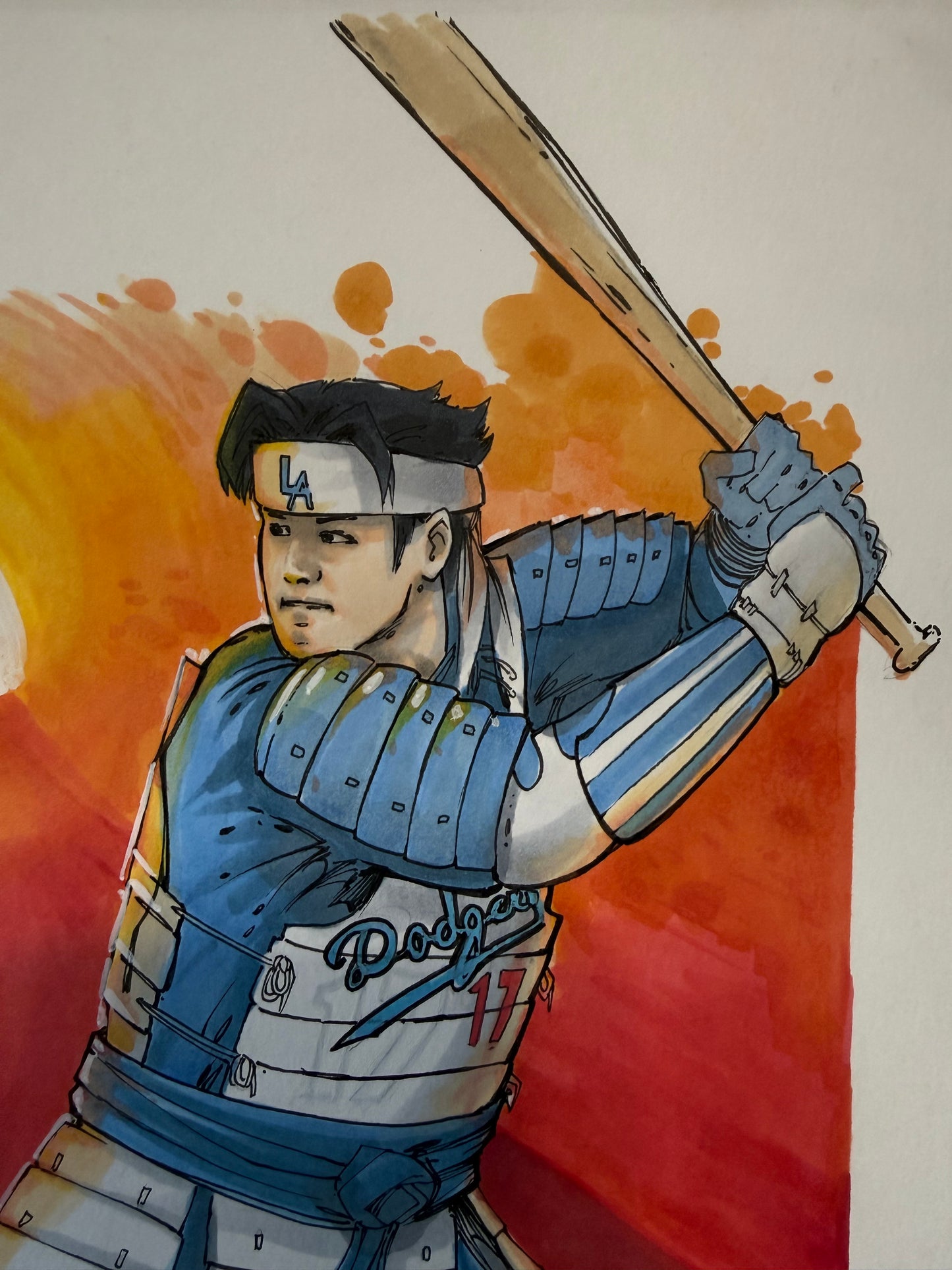 Samurai Shohei - 1 of 1 Custom Commission Art Piece