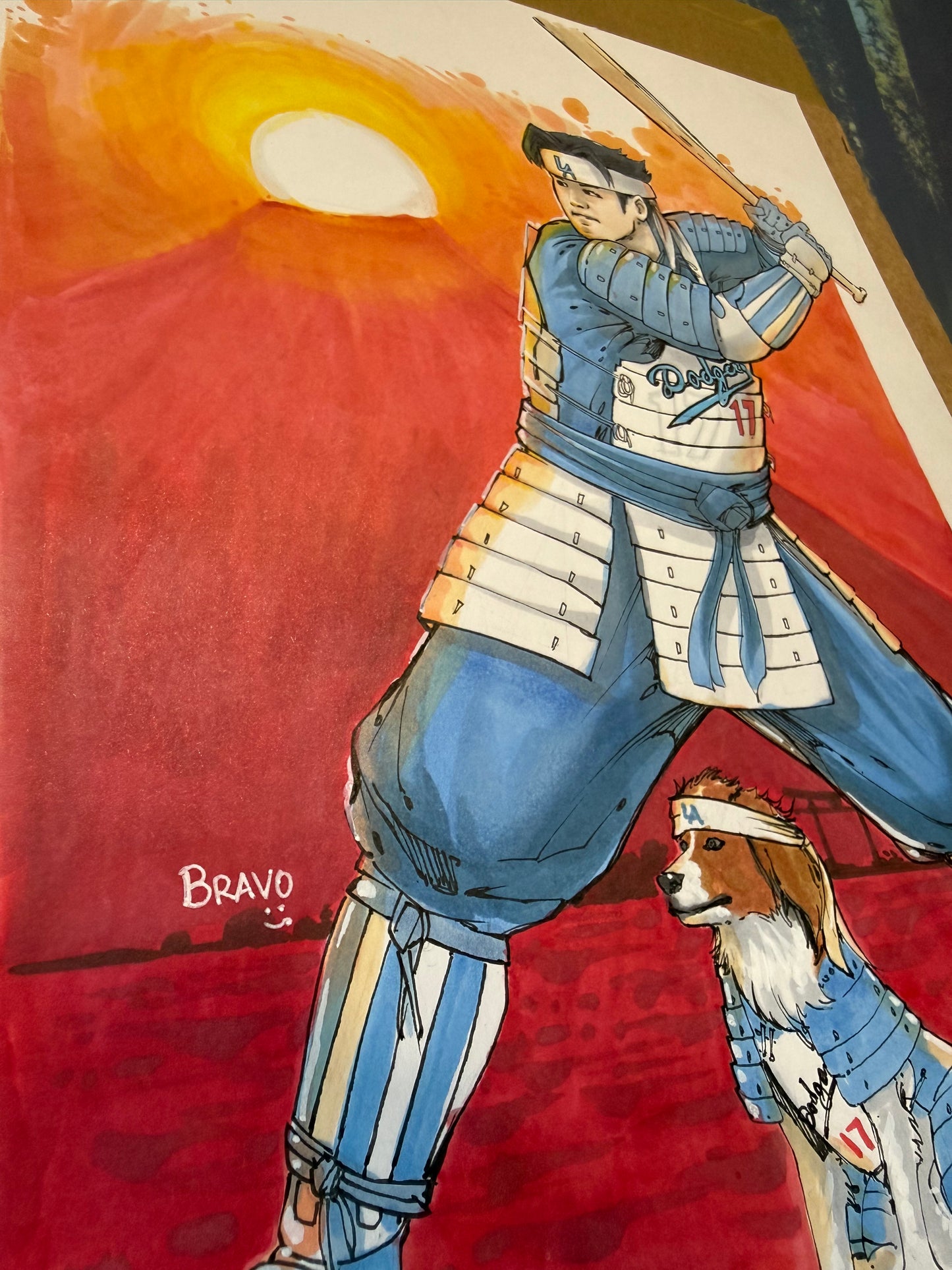Samurai Shohei - 1 of 1 Custom Commission Art Piece