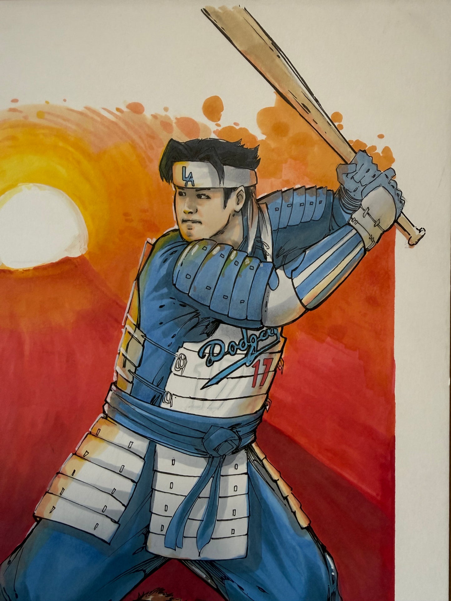 Samurai Shohei - 1 of 1 Custom Commission Art Piece