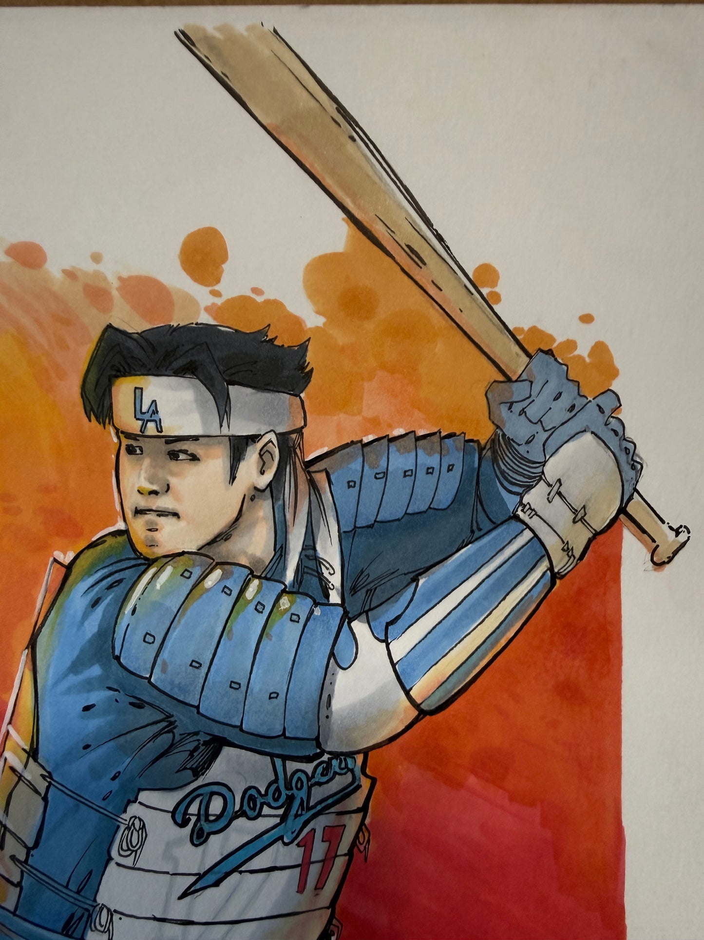 Samurai Shohei - 1 of 1 Custom Commission Art Piece